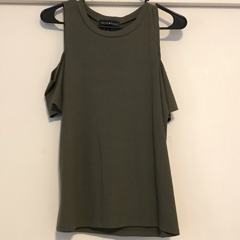 SALE!!! Forest green cold shoulder top